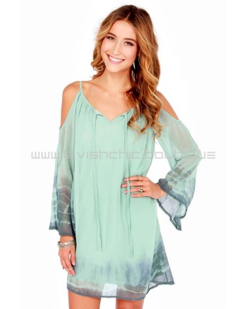 Breezy Does It Sage Green Tie-Dye Shift Dress
